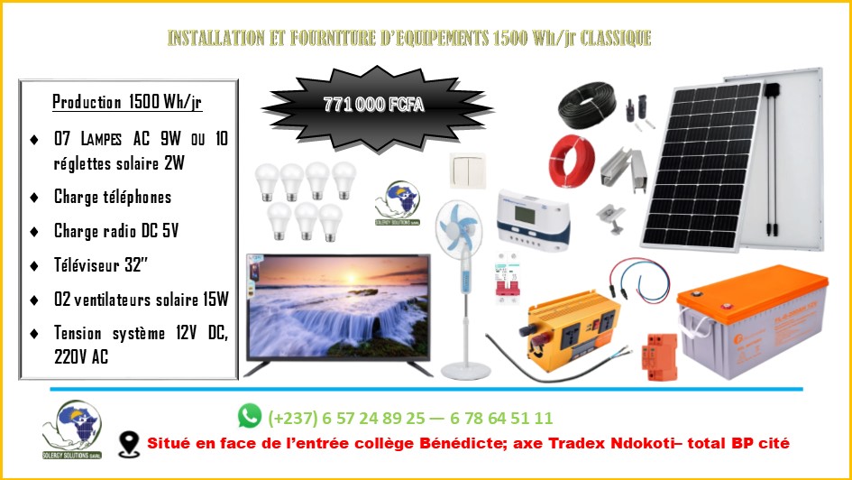 Photo de PRODUCTION ET FOURNITURE D'EQUIPEMENTS 1500Wh/jr